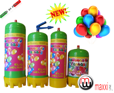 MaxxiLine - 1l 110bar 1.2l 100bar 1.8l 90bar 2.2l 100bar disposable helium  gas bottles for foil and latex ballon gas, airswimmers